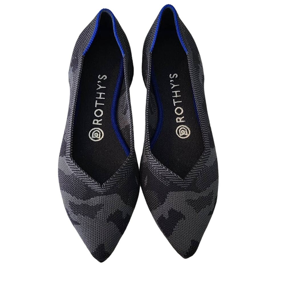 Rothy's Gray Camo Point Flats Size 7.5